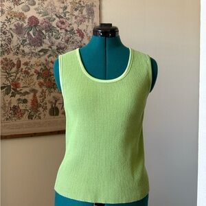 Vintage Lime Green Ribbed Tank Top